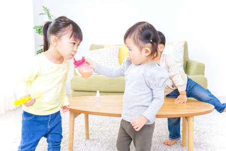 Children playing at home