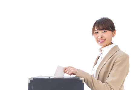 Woman voter imageの写真素材
