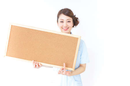nurse having a boardの写真素材