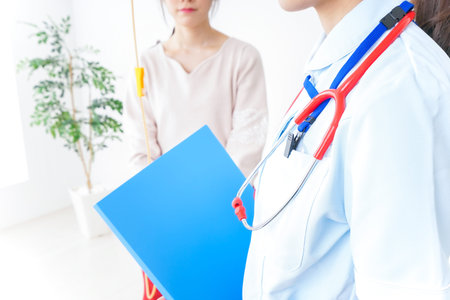 Woman receiving medical treatment