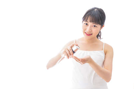 Young woman skin careの写真素材