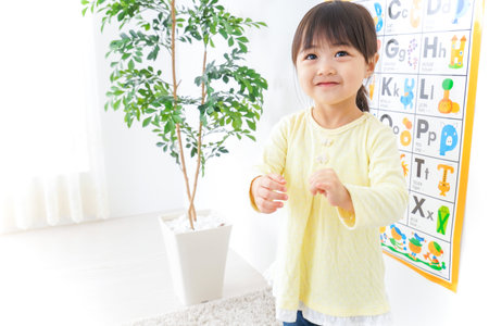 A child studying Englishの写真素材