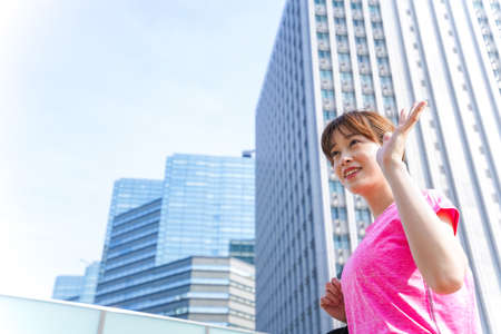 Woman going to gymの写真素材