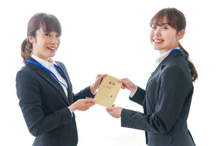 Young woman salary imageの写真素材