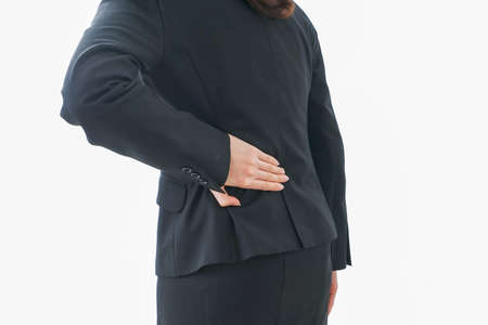 businesswoman suffering from backacheの写真素材