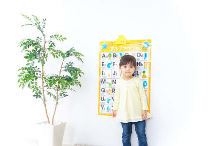 A child studying Englishの写真素材