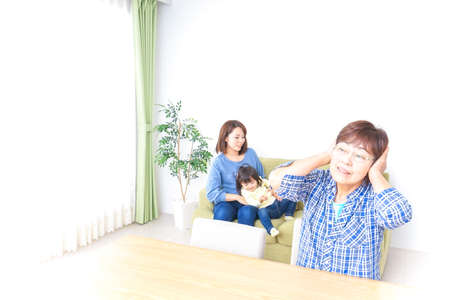 Family return homeの写真素材