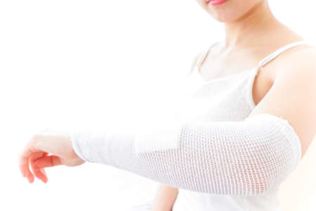 Woman injury to her armの写真素材