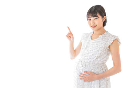 Pregnant woman standingの写真素材