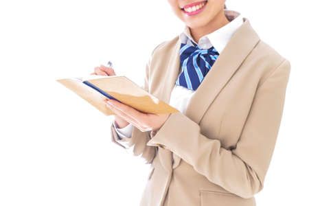 Student making a noteの写真素材