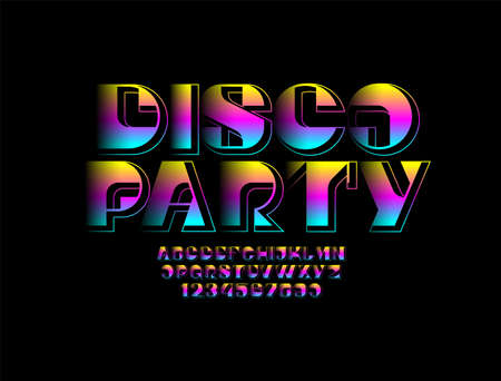 Trendy bright font, original modern alphabet, letters and numbers, vector illustration 10EPSのイラスト素材