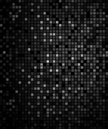 Pixel textured mosaic, dark black background, vector illustrationのイラスト素材
