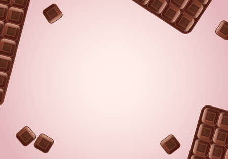 Background with milk chocolate bars for Valentines Day bannerのイラスト素材