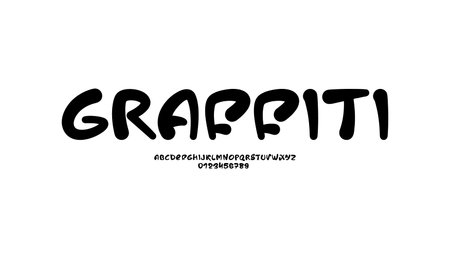 Black cursive font, handwritten script alphabet, calligraphy cursive typeface, hand drawn typeface in graffiti style