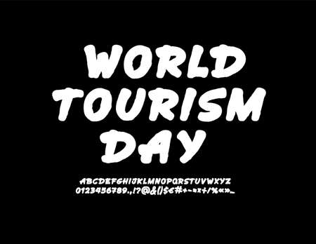 Comic bold font, script alphabet, calligraphy cursive typeface, vector illustration 10EPSのイラスト素材