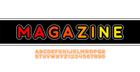 Round font, trendy alphabet, modern letters and numbers made in contour, vector illustration 10EPSのイラスト素材