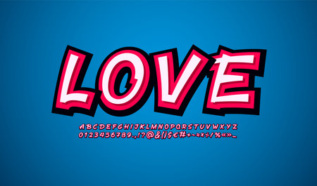 Comic handwritten font, script alphabet, calligraphy cursive typeface, hand drawn letters from A to Z and numbers from 0 to 9 in pink graffiti style, vector illustration 10EPSのイラスト素材