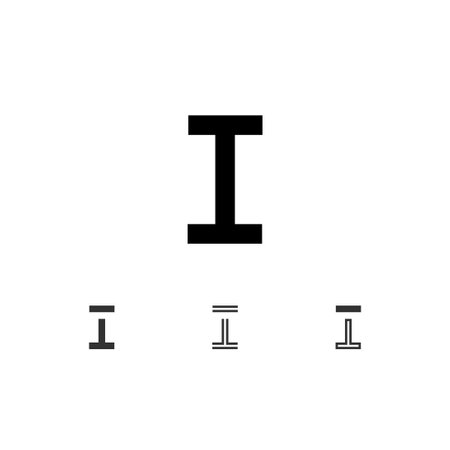 Letter I, technical digital alphabet font, including set from four of different types, vector illustration 10epsのイラスト素材