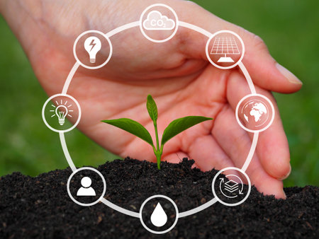 ready growing seedlings modern technology conceptの写真素材