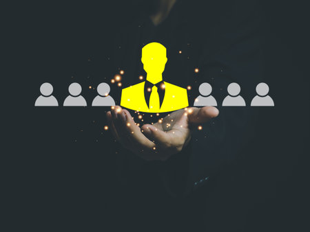 business recruitment human resource management Selection of leaders of a team or organization. Distinction. Leadership.の写真素材