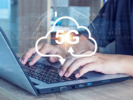 5G technology internet network Fast wireless network connection, safe to use.の写真素材