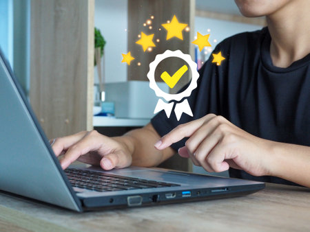 Quality Assurance Standard quality control, five-star ISO certificationの写真素材