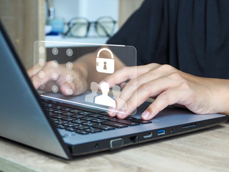 Internet network security technology concept Cyber Attack Protection Protection of personal data privacy Data Ownership Loginの写真素材