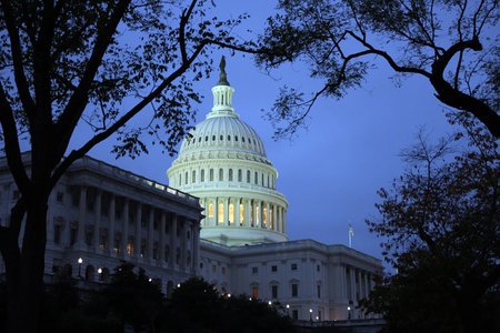 Capitol in Washington DC at night
