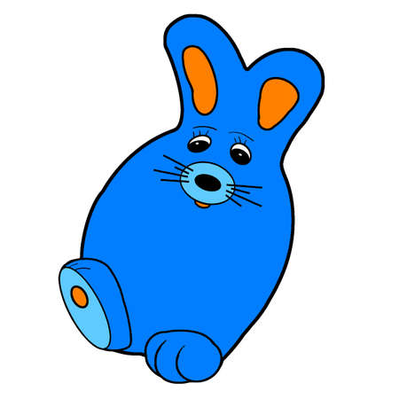 Comic drawing of a egg designed like a easter bunnyのイラスト素材