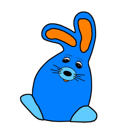 Comic drawing of a egg designed like a easter bunnyのイラスト素材