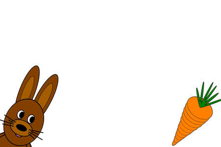 Easter bunny and carrot as backgroundのイラスト素材