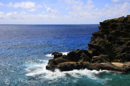 Surf at lava coast of Hawaiiの写真素材
