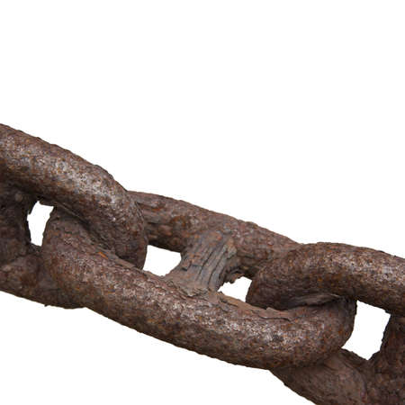Macro shot of an rusty iron chainの写真素材