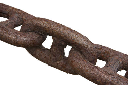 Macro shot of an rusty iron chainの写真素材