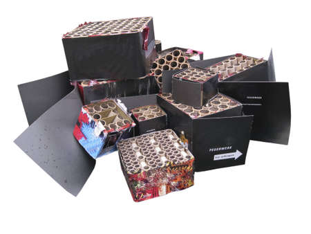 Empty boxes of fireworksの写真素材