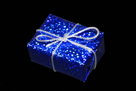 A closeup shot of a blue and silver boxの写真素材