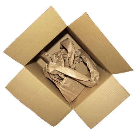 Open box filled with paperの写真素材