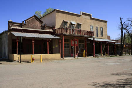 Ghost town buildings in the desertの写真素材