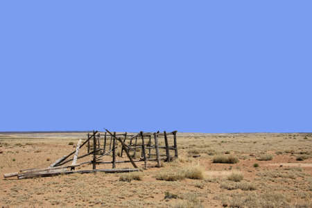 Ghost town buildings in the desertの写真素材