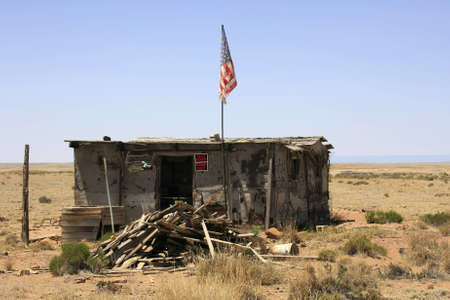 Ghost town buildings in the desertの写真素材