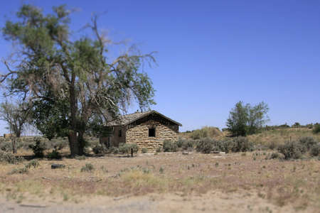 Ghost town buildings in the desertの写真素材