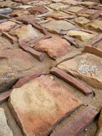 Low angle shot of square bricksの写真素材