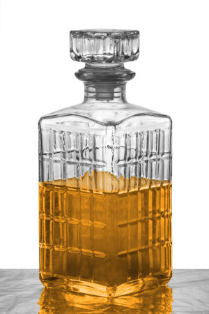 A crystal carafe filled with whiskeyの写真素材