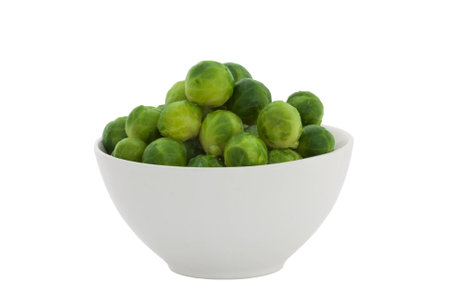 Fresh brussels sprout in a bowlの写真素材