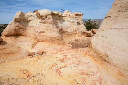 Yellow sandstone formations in Ojito Wilderness Study Areaの写真素材