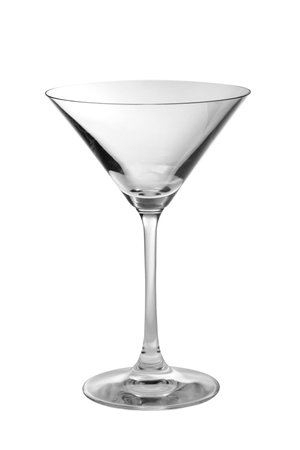 One empty martini glass in a vertical shotの写真素材