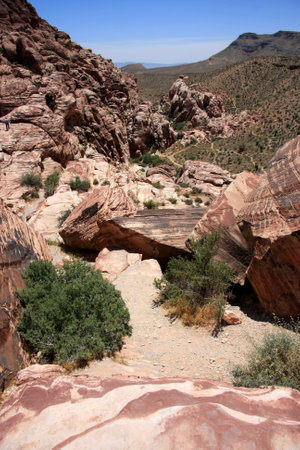Landscape Views in Red Rock Canyon, Las Vegas Nevadaの写真素材