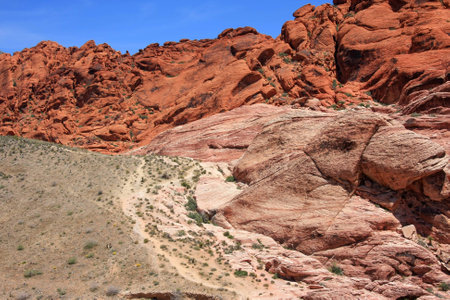 Landscape Views in Red Rock Canyon, Las Vegas Nevadaの写真素材
