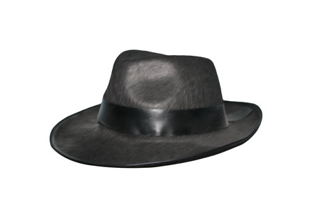 A black hat isolated on whiteの写真素材