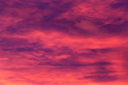 An impressive colorful reddish sunset in Germanyの写真素材